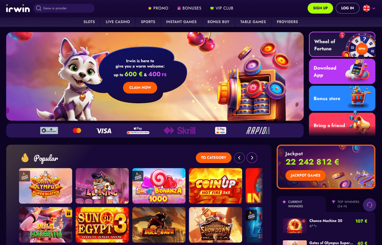Irwin Casino izskats 1